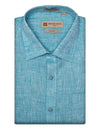 Men's Pure Linen Regular Fit Ramar Blue Colour Shirt Tartan