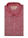 Men's Pure Linen Regular Fit Red Colour Shirt Tartan