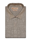 Men's Pure Linen Regular Fit Olive Green Colour Shirt Tartan
