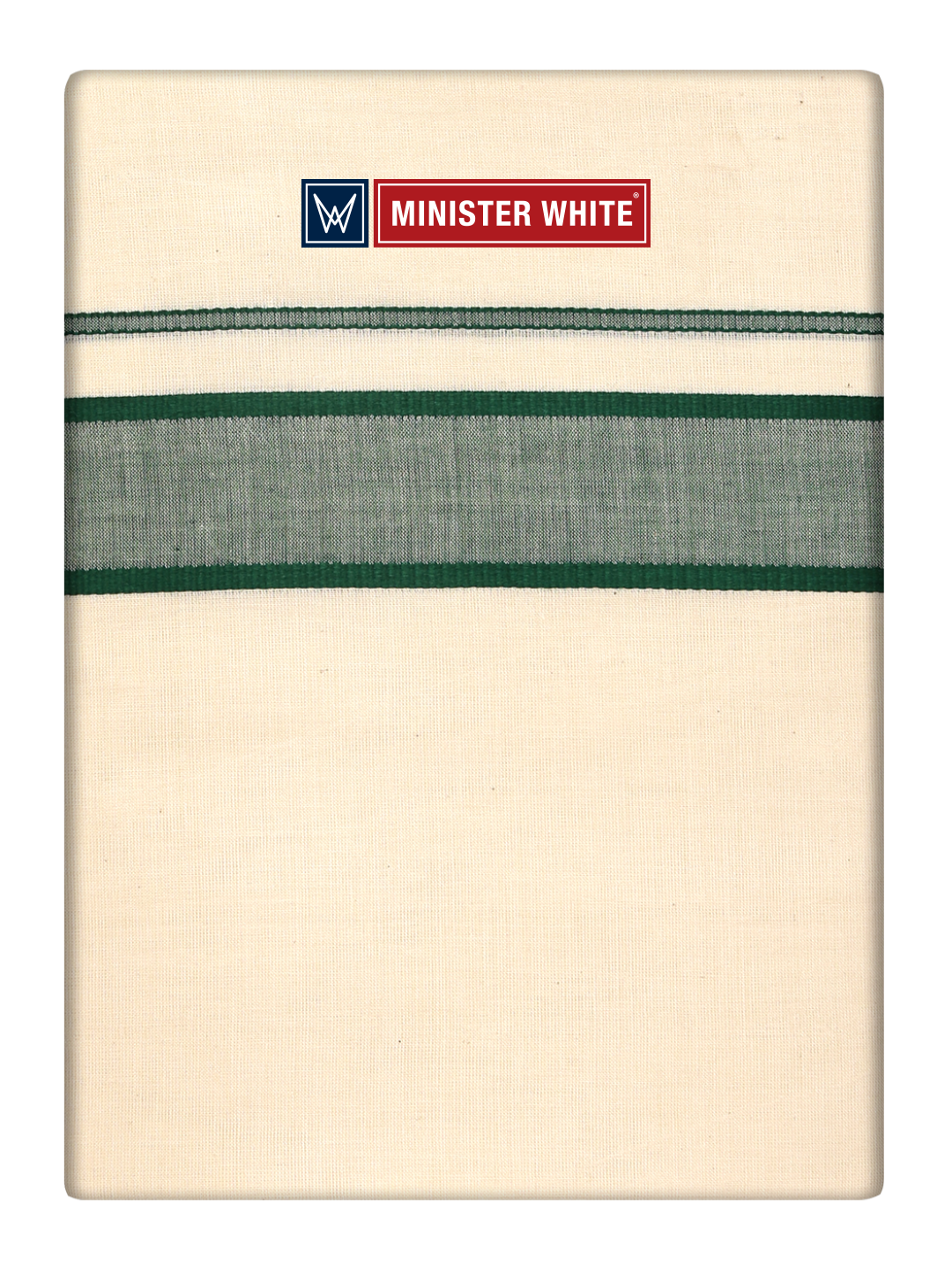 Men's Cotton Kara Dark Green Fancy Border Double Layer Dhoti Uppala