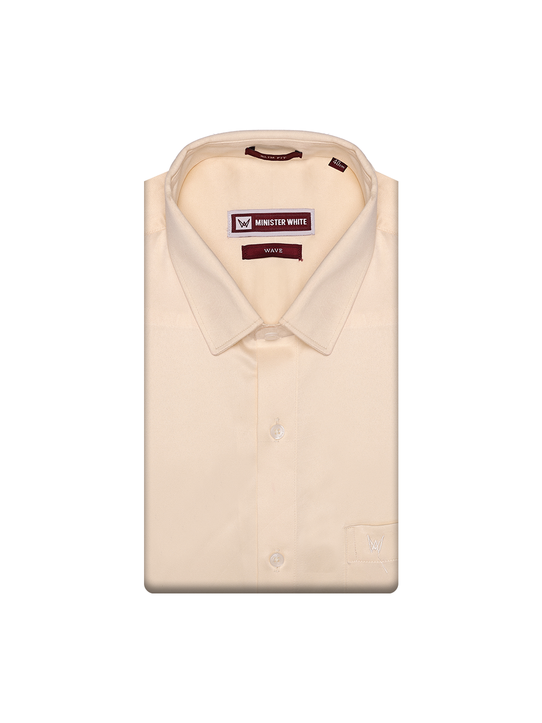 Men's Premium Satin Slim Fit Cream Shirt Wave