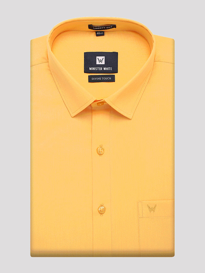 Mens Cotton Regular Fit Yellow Colour Shirt Divine Touch