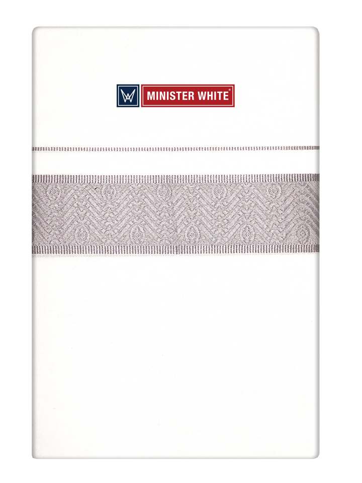 Mens Cotton White Single Layered Dhoti with Assorted Colour Jari Jacquard Border Gems