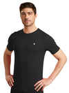 Men's Black Regular Fit Round Neck T-Shirt Crisper