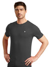 Men's Dark Grey Regular Fit Round Neck T-Shirt Crisper