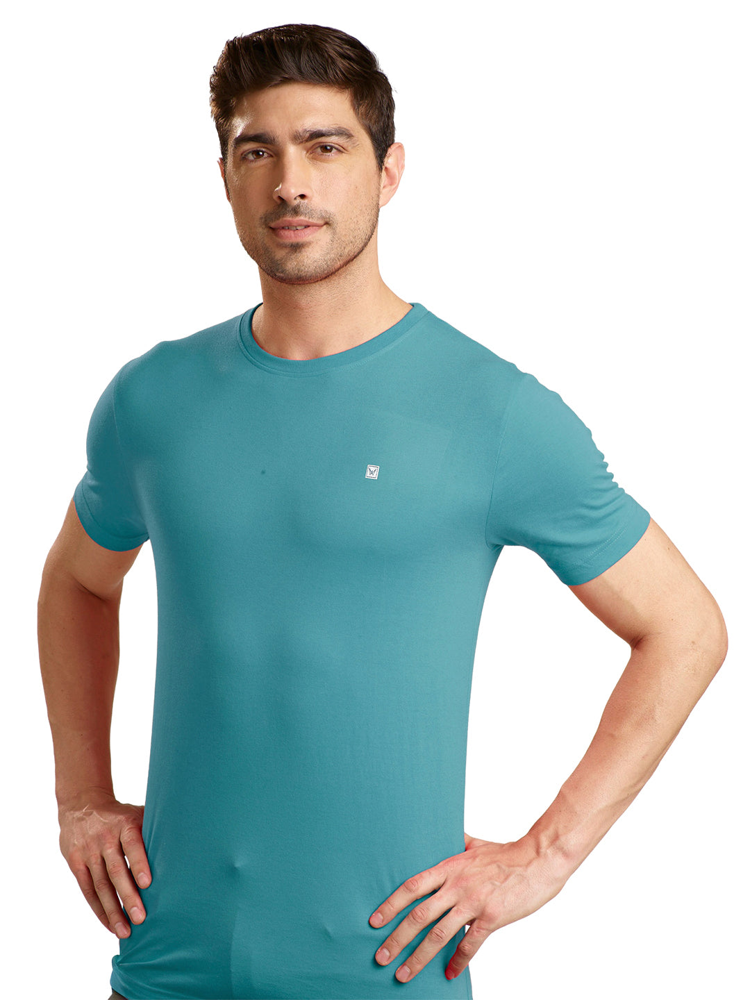 Men's Firozi Regular Fit Round Neck T-Shirt Crisper