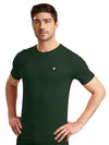 Men's Green Regular Fit Round Neck T-Shirt Crisper