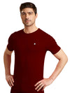 Men's Wine Regular Fit Round Neck T-Shirt Crisper