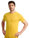 Men's Yellow Regular Fit Round Neck T-Shirt Crisper