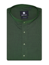 Mens Cotton Emerald Green Colour Full Sleeves Mid Length Kurta Style In